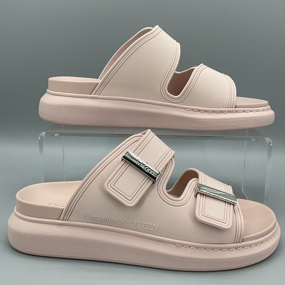 NEW Alexander McQueen Women’s Hybrid Pool Slides Tea Rose Size US 9.5/IT 39.5